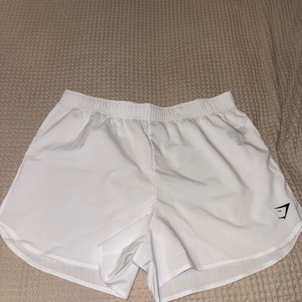 Gymshark White Athletic Shorts Lightweight Elastic Waist